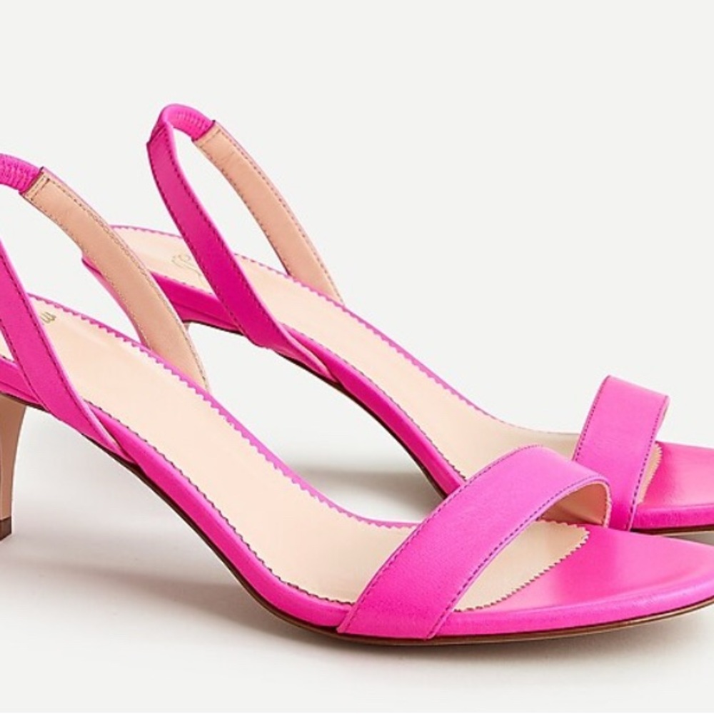 J.Crew Slingback sandals in neon pink leather NWB - Picture 1 of 6
